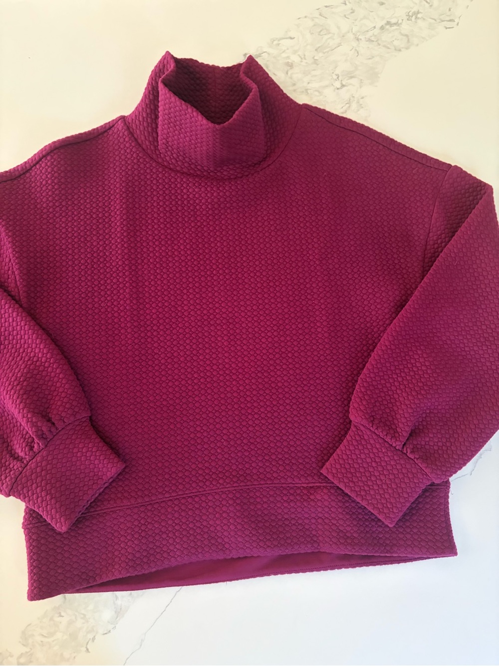 Calia Magenta mockneck quilted Sweater